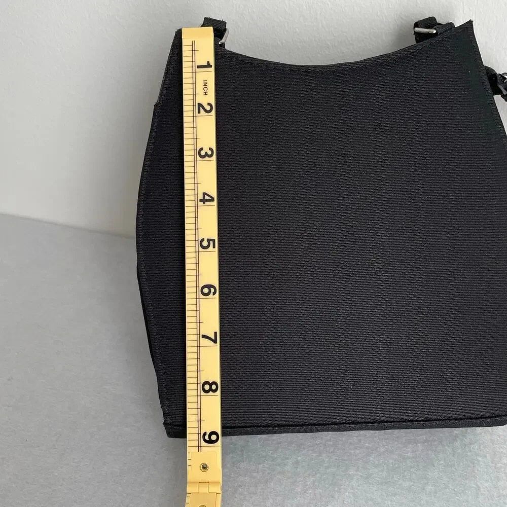 Vintage y2k Black Shoulder Bag Classic Structured Minimalist 2000s Sleek